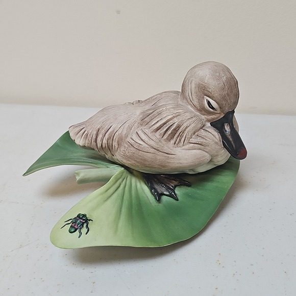 Boehm Porcelain Figurine Of Duck On Lily Pad 3.5